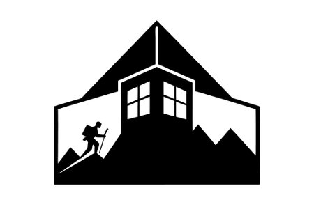 Educational climber school vector illustration, perfect for adventure-themed designs.のイラスト素材