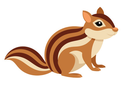 Adorable Eastern chipmunk vector illustration, perfect for wildlife and nature-themed designs.のイラスト素材