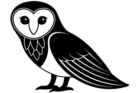 Adorable barn owl vector illustration, perfect for nature-themed and kids' designs.のイラスト素材