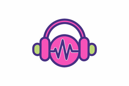 Sleek modern headphone vector illustration, ideal for print and digital graphic designs.のイラスト素材