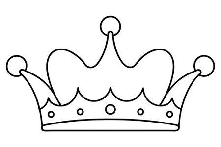 Elegant antique crown vector illustration, perfect for royal and vintage-themed designs.のイラスト素材