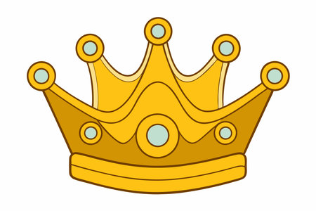 Elegant antique crown vector illustration, perfect for royal and vintage-themed designs.のイラスト素材