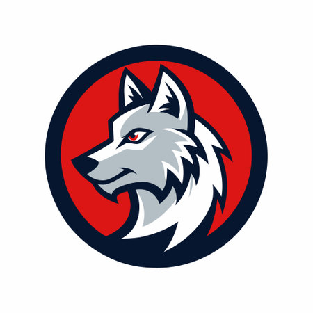 Wolf Howling in Circle Mascot Logo Design â€“ Vector Illustration for Sports Teams
