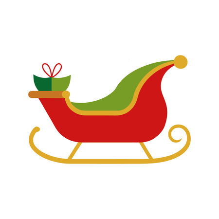 christmas santa claus sleigh isolated icon vector illustration designのイラスト素材