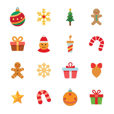 Festive Christmas vector bundle with decorative holiday elements designのイラスト素材