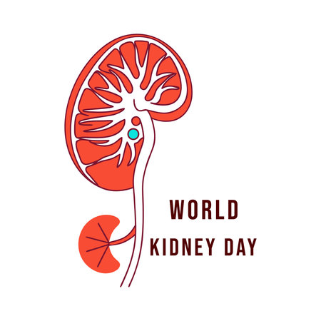 World Kidney Day Vector illustration Isolated on white background.のイラスト素材