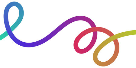 Illustration of an awareness ribbon in purple and pink colors on a white background