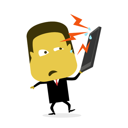 Businessman yelled on phoneのイラスト素材