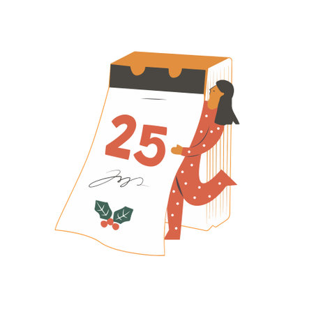 Calendar with the date of February 25. Vector illustration in flat style.のイラスト素材