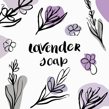 Vector packaging design and template for packaging lavender soap.のイラスト素材