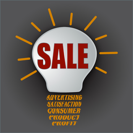 sale-bulb-with-base-of-advertising-satisfaction-consumer-product-profitの写真素材