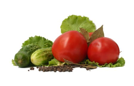 Cucumber and tomato still lifeの写真素材