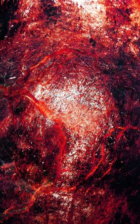 Scratched metal grunge surface with bloodの写真素材