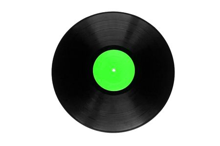 vinyl plate isolated on whiteの写真素材