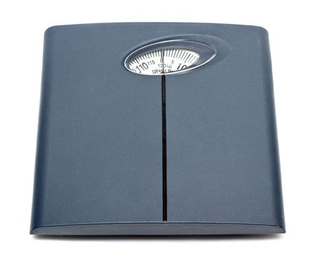 Bathroom scale isolated on white backgroundの写真素材