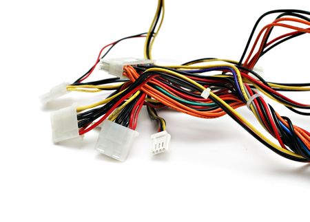 Computer cables isolated on white
