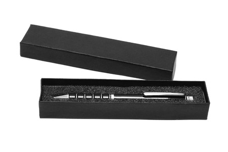 Pen in case isolated on whiteの写真素材
