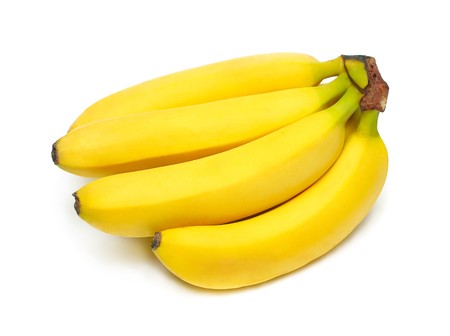 Banana bunch isolated on whiyeの写真素材