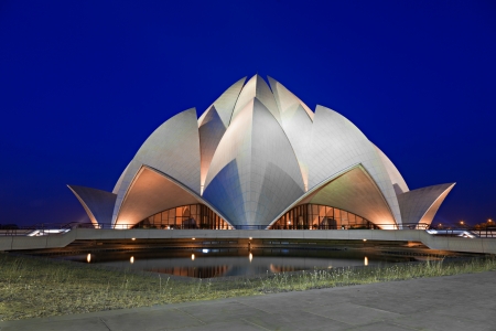Lotus Temple at the evening, New Delhi, Indiaのeditorial素材