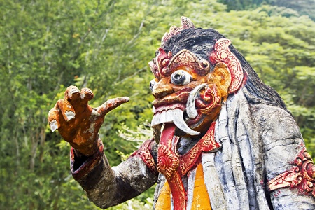 BALI, INDONESIA - MARCH 15: Balinese statue Ogoh-Ogoh ready for Ngrupuk parad on March 15, 2011 in Ubud; Bali. Statues Ogoh-Ogoh made for vanquish the negative spirits during the Balinese New Yearのeditorial素材