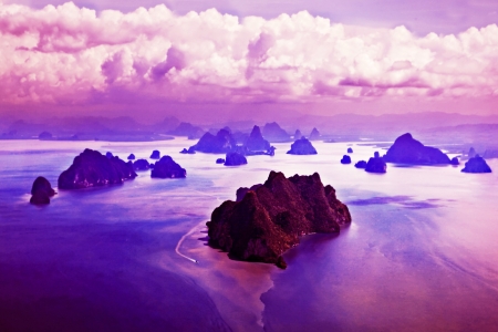 Beauty islands, view from the planeの写真素材