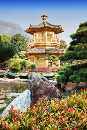 Pagoda at Nan Lian Garden, Chi Lin Nunnery, Hong Kongのeditorial素材