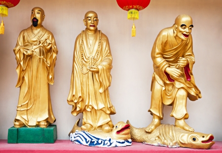 HONG KONG, CHINA - MARCH 19: Statues at Ten Thousand Buddhas Monastery in Hong Kong on March, 19, 2013, Hong Kong, China. Its one of the most popular tourist destination in Hong Kongのeditorial素材