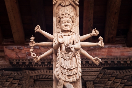 KATMANDU, NEPAL - APRIL 16: Decor on the temple on Durbar square on April 16, 2012, Katmandu, Nepal.のeditorial素材