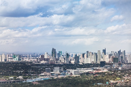 MANILA, PHILIPPINES - FEBRUARY 24: Makati skyline on February, 24, 2013, Manila, Philippines. Makati is a financial centre of Manila city with highest building in this region. のeditorial素材