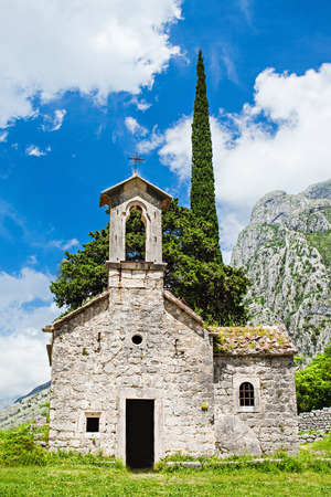 Old church inside Stari Grad, Kotor, Montenegroの写真素材