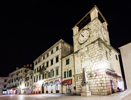 KOTOR, MONTENEGRO - MAY 21: Clock Tower inside Stari Grad on May, 21, 2013, Kotor, Montenegro.のeditorial素材