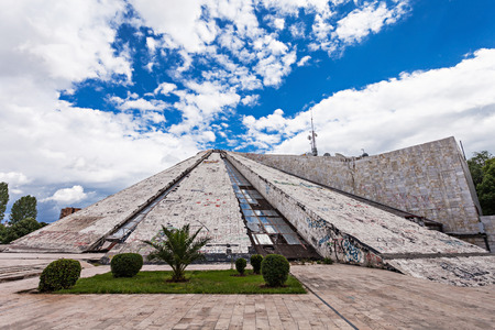 The Pyramid in Tirana was built by communist dictator Enver Hoxhaのeditorial素材