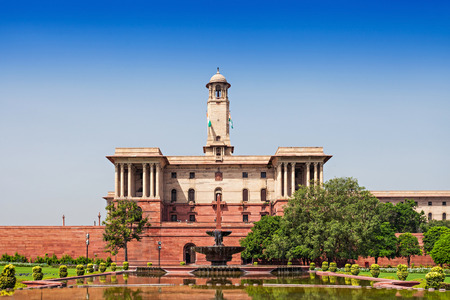 NEW DELHI, INDIA - SEPTEMBER 18: Rashtrapati Bhavan is the official home of the President of India on September 18, 2013, New Delhi, India.のeditorial素材