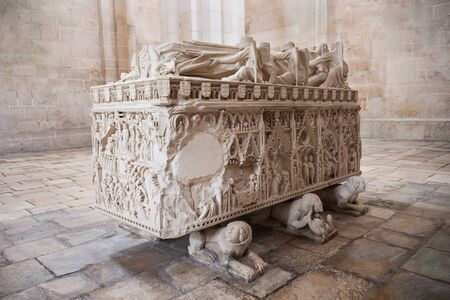 Royal tomb at the Alcobaca Monastery, Portugalのeditorial素材