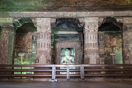 Ajanta caves near Aurangabad, Maharashtra state in Indiaのeditorial素材