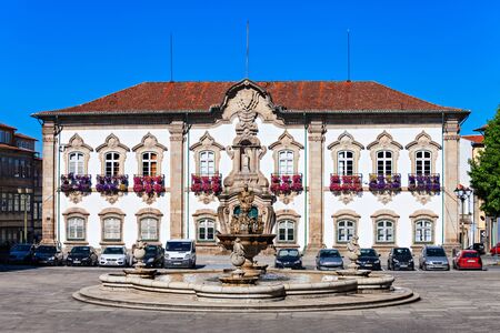 BRAGA, PORTUGAL - JULY 12: The Braga Town Hall is a landmark building located in Braga on July 12, 2014 in Braga, Portugalのeditorial素材