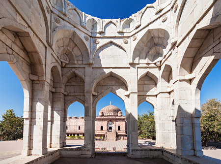Ashrafi Mahal and Jama Masjid Mosque in Mandu, Madhya Pradesh, Indiaのeditorial素材