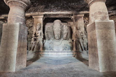 Elephanta Island caves near Mumbai in Maharashtra state, Indiaのeditorial素材