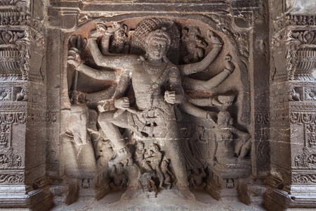 Ellora caves near Aurangabad, Maharashtra state in Indiaの写真素材