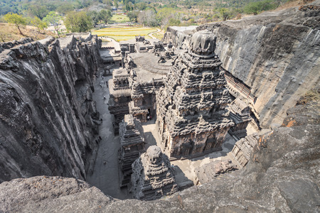 Kailas Temple in Ellora, Maharashtra state in Indiaの写真素材