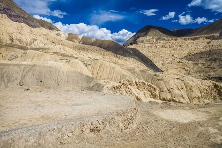 Moonland in Lamayuru in the Indian State of Jammu and Kashmirの写真素材