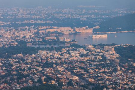 Aerial view to Udaipur city, Rajasthan, India