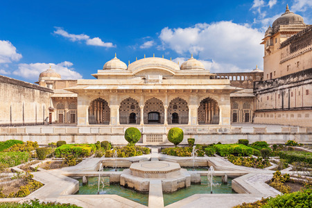 Amer Fort outside Jaipur in Rajasthan is one of the major tourist attractions in Indiaのeditorial素材