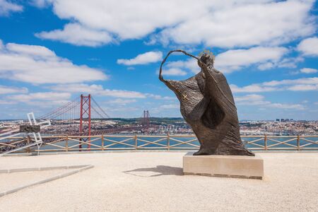 LISBON - JUNE 26: Lisbon on the Tagus river bank on June, 26, 2014 in Lisbon, Portugalのeditorial素材