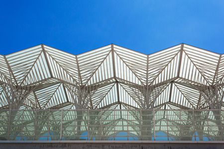 LISBON, PORTUGAL - JUNE 26: Modern architecture at the Oriente Station (Gare do Oriente) on June 26, 2014 in Lisbon, Portugalのeditorial素材