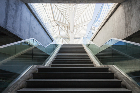 LISBON, PORTUGAL - JUNE 26: Modern architecture at the Oriente Station (Gare do Oriente) on June 26,...