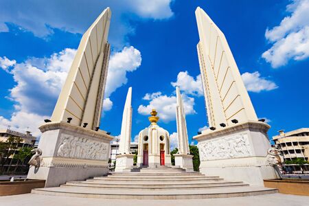 The Democracy Monument is a public monument in the centre of Bangkok, capital of Thailandの写真素材