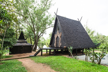 Black Temple in Chiang Rai City, Thailandのeditorial素材