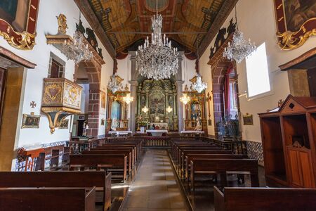 FUNCHAL, MADEIRA - JuLY 04: Inside the Cathedral of Our Lady of the Mountain on July 04, 2014 in Madeira, Portugal.のeditorial素材