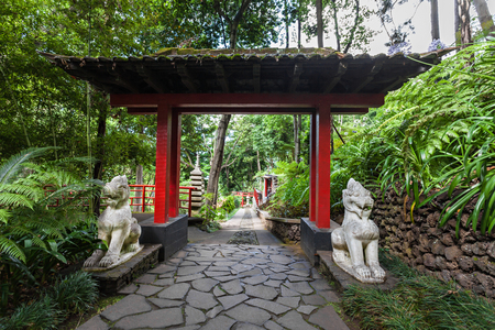FUNCHAL, MADEIRA - JuLY 04: Monte Palace Tropican Garden on July 04, 2014 in Madeira, Portugal.のeditorial素材